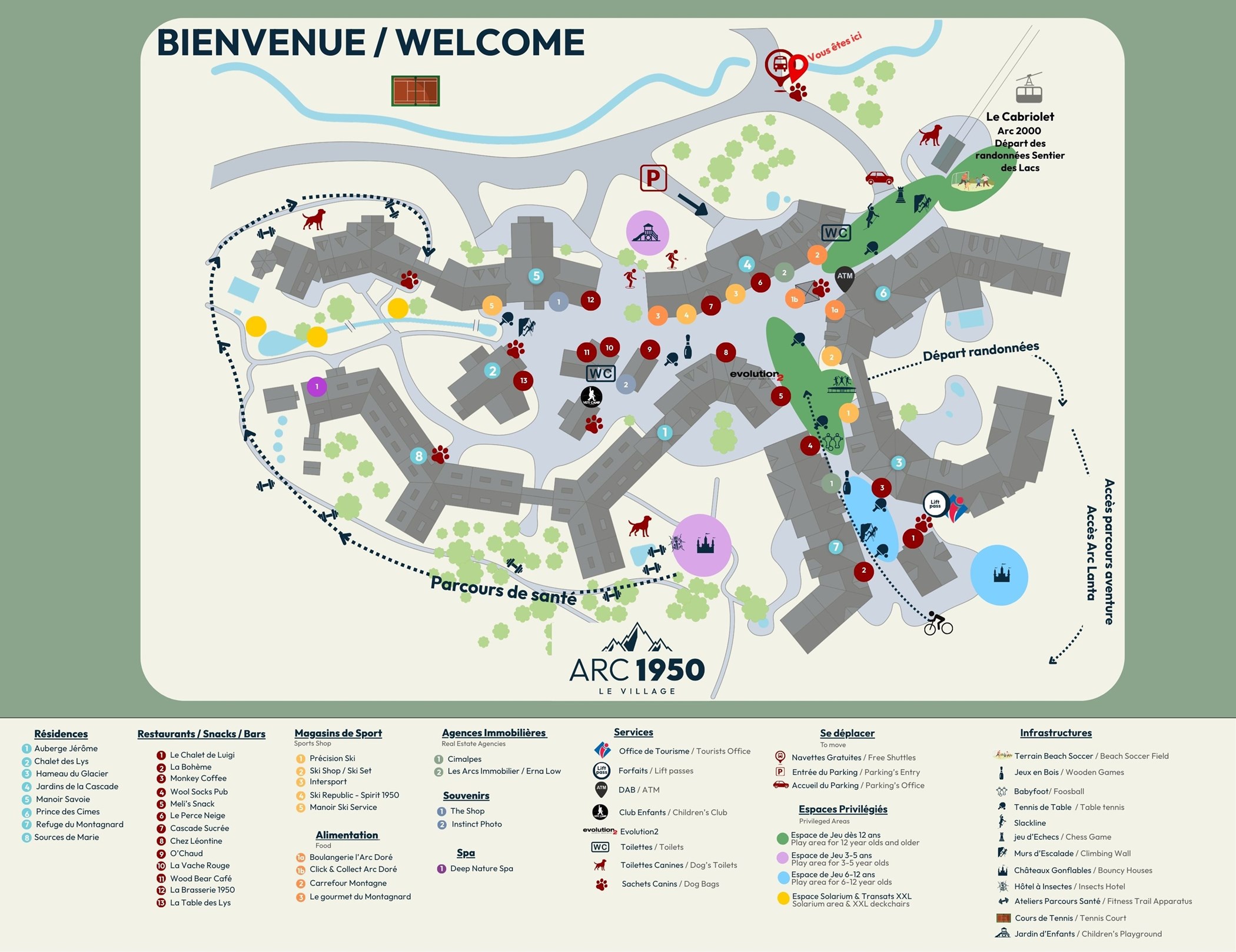 Plan du villages des Arcs 1950