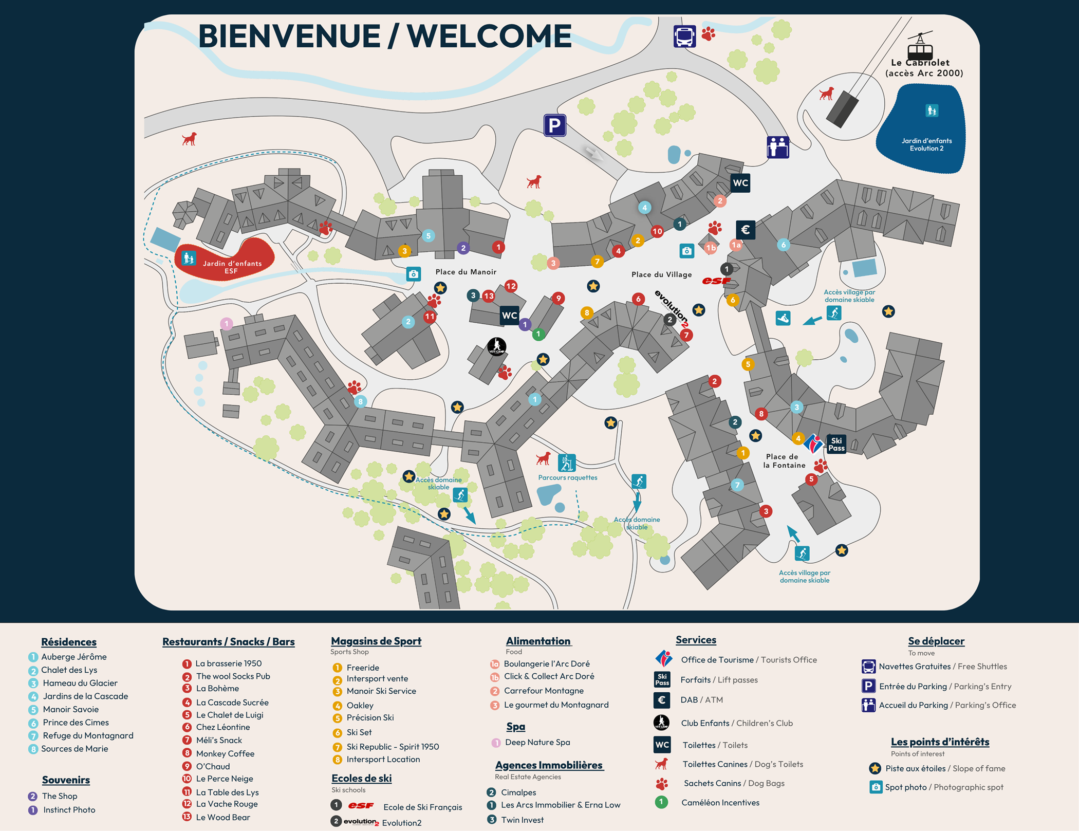 Plan du villages des Arcs 1950